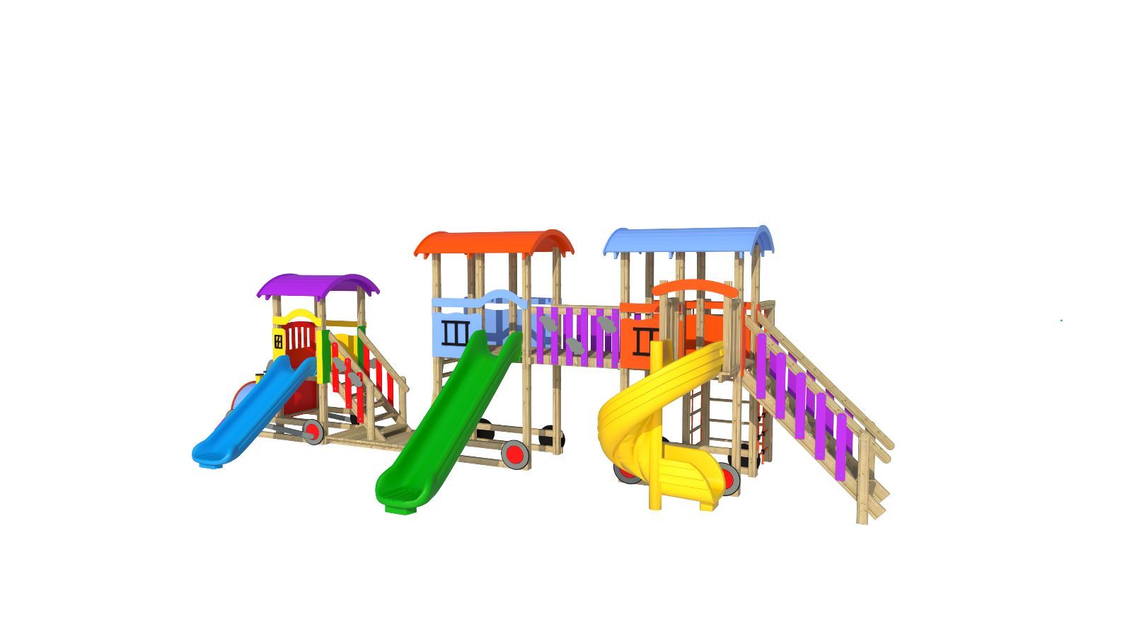 Tren oyun grubu 3 kule 3 kaydıraklı