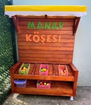 Ahşap Manav Tezgahı 120 cm