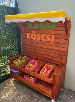 Ahşap Manav Tezgahı 120 cm