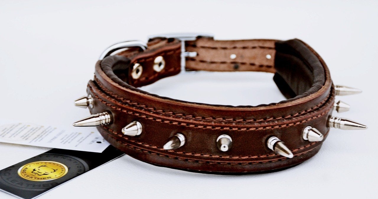 Leather dog best sale collars and leashes
