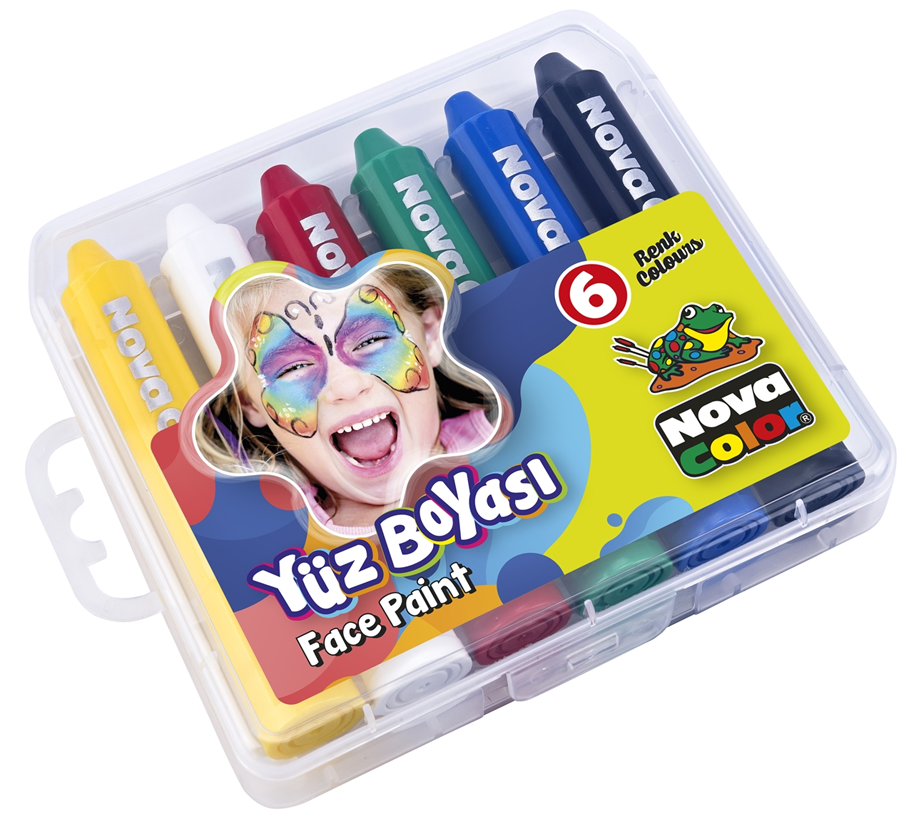 Palyaço Yüz Boyama Kalemleri 6 Adet Renkli
