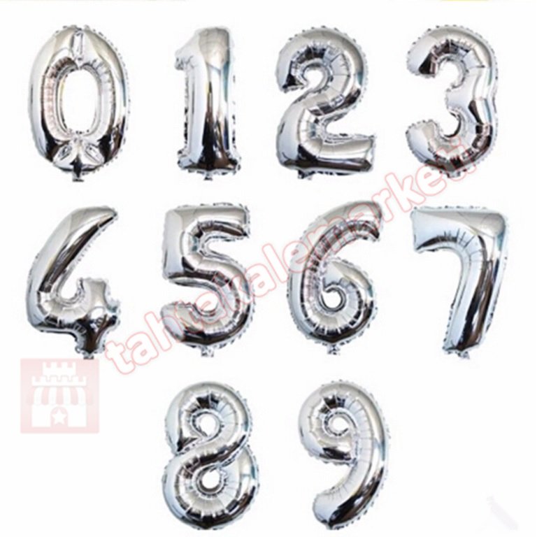 100cm Altın, Gümüş Folyo Rakam Balon, Büyük Boy Folyo Balon 1.Kalite