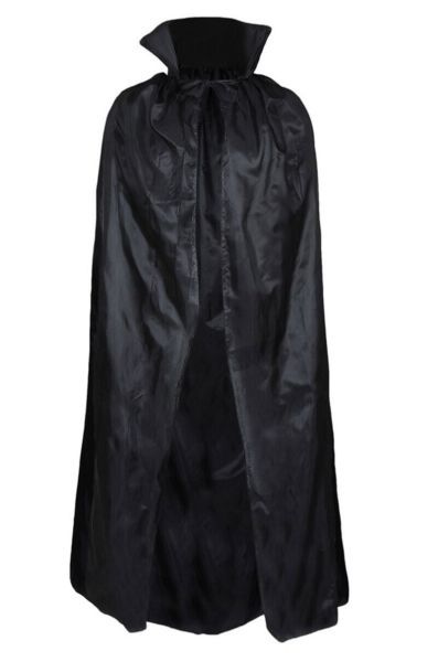 Siyah Yakalı Pelerin Yetişkin Halloween Pelerini 120cm Boy