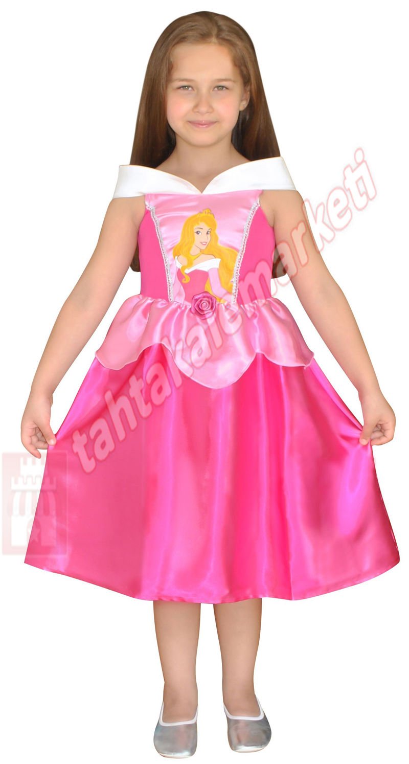 Uyuyan Güzel Aurora Kıyafeti Çocuk Kostümü (Disney Lisanslı) 7-9 Yaş