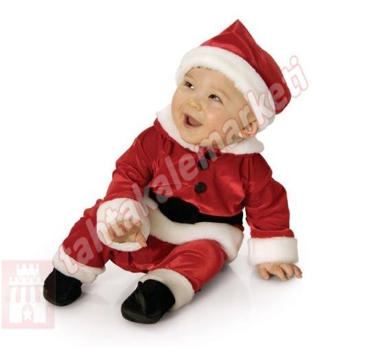 Bebek Noel Baba Kostümü Lüks 1 Yaş