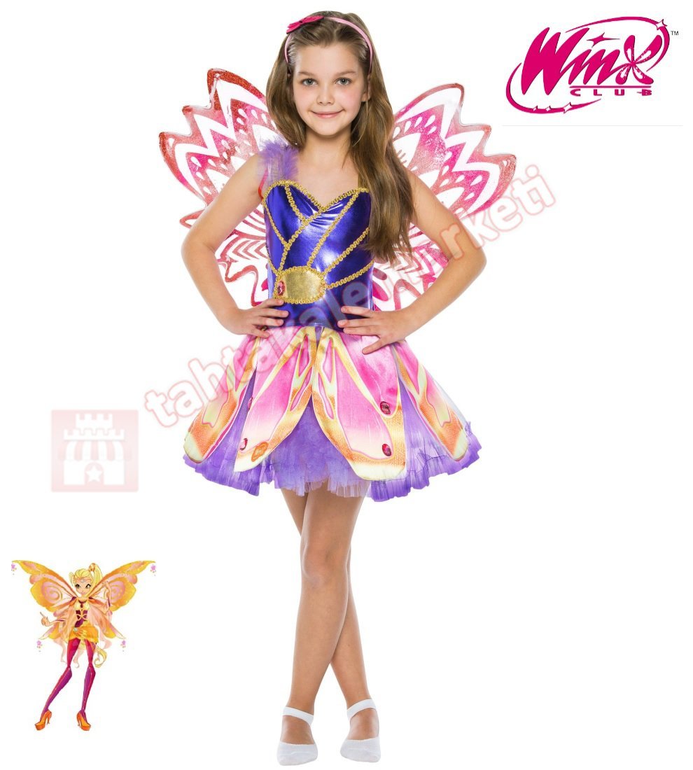 Winx Club Stella Bloomix Kostümü Çocuk Kıyafeti Lüks