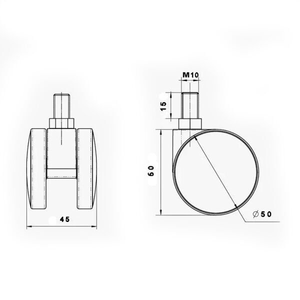 MEKAR  M10 CIVATALI TEKER BÜYÜK 55 mm 4 Adet