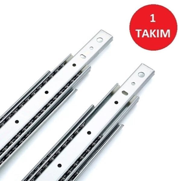 YENİLER 45 MM 30 CM FRENLİ TELESKOPİK ÇEKMECE RAYI