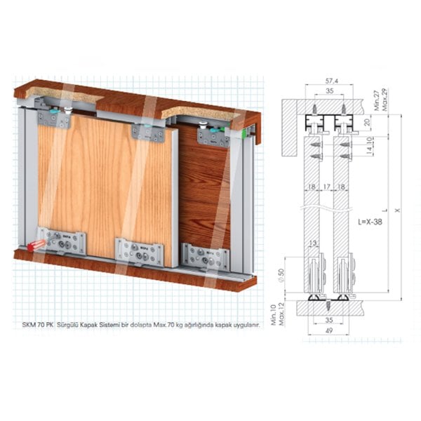 MEPA SKM 70 AY PK SÜRGÜLÜ PANEL KAPAK SİSTEMİ