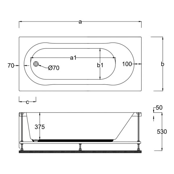170 X 80 JAKUZİ DİKDÖRTGEN KYON