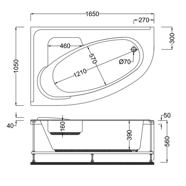 165 X 105 JAKUZİ OVAL SAĞ LUXOR