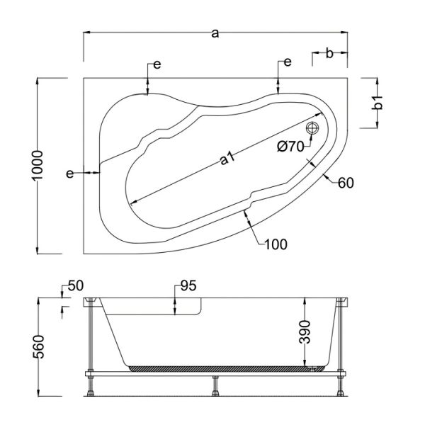 150 X 100 JAKUZİ OVAL SAĞ SANTHOS