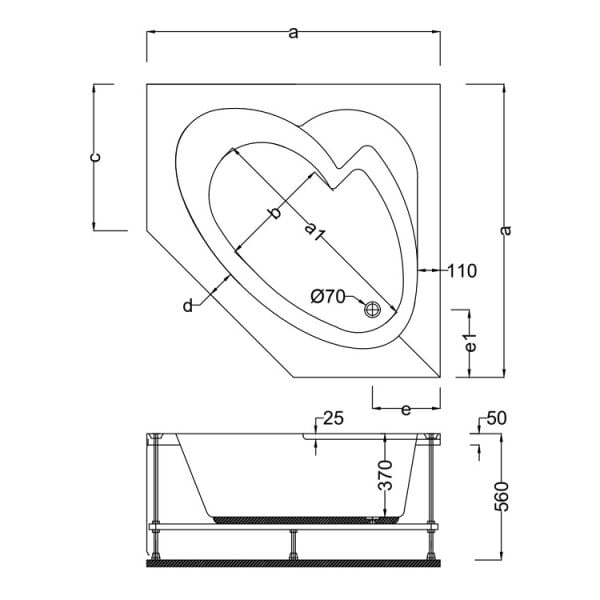 115 X 115 JAKUZİ OVAL - KÖŞE APERLAİ