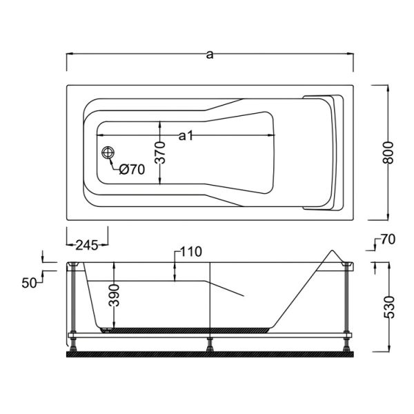 180 X 80 JAKUZİ DİKDÖRTGEN