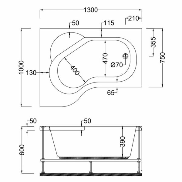 130 X 100 JAKUZİ OVAL SOL NİPPUR