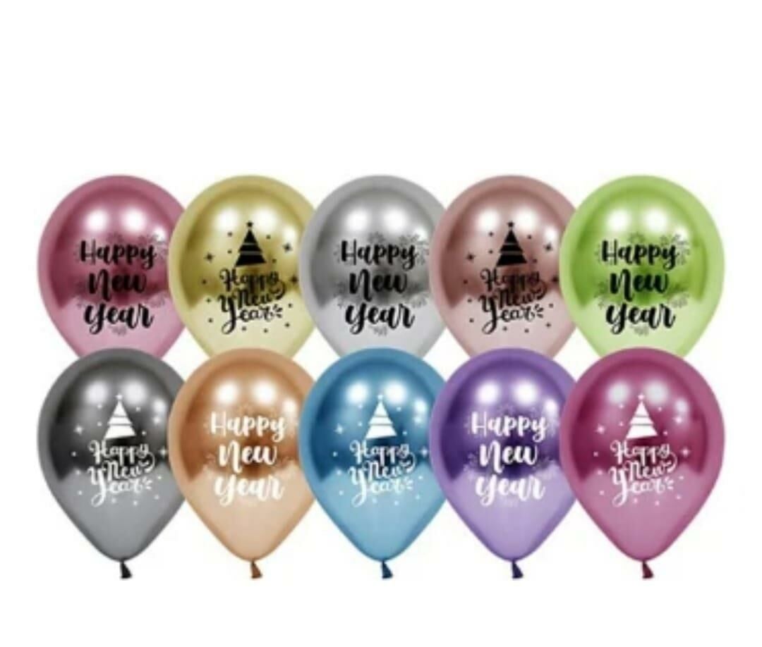 BALON KROM HAPPY NEWYEAR BASKILI 50 Lİ KARIŞIK