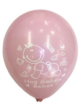 BALON BASKILI HOŞGELDİN BEBEK KARIŞIK 100'LÜ