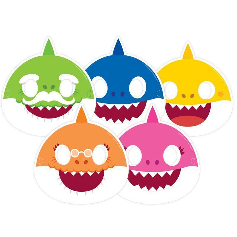 MASKE KARTON LİSANSLI BABY SHARK 6 LI