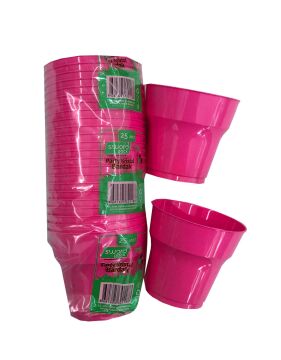 BARDAK PLASTİK KRİSTAL PEMBE 25Lİ