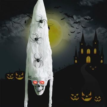 HALLOWEEN DEKOR İSKELET KURUKAFA ÖRÜMCEKLİ IŞIKLI