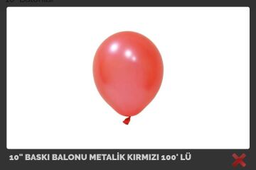 BALON 10'' METALİK KIRMIZI 100'LÜ