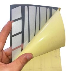 Şerit Tasarımlı Reflektif Gri Motosiklet Kask Sticker Çınar Extreme