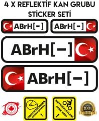 TR AB rH - Reflektif Kan Grubu Seti Sticker Çınar Extreme