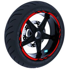 Moto GP Yarış Bayraklı Bayrak Kırmızı Jant Şeridi Sticker Çınar Extreme