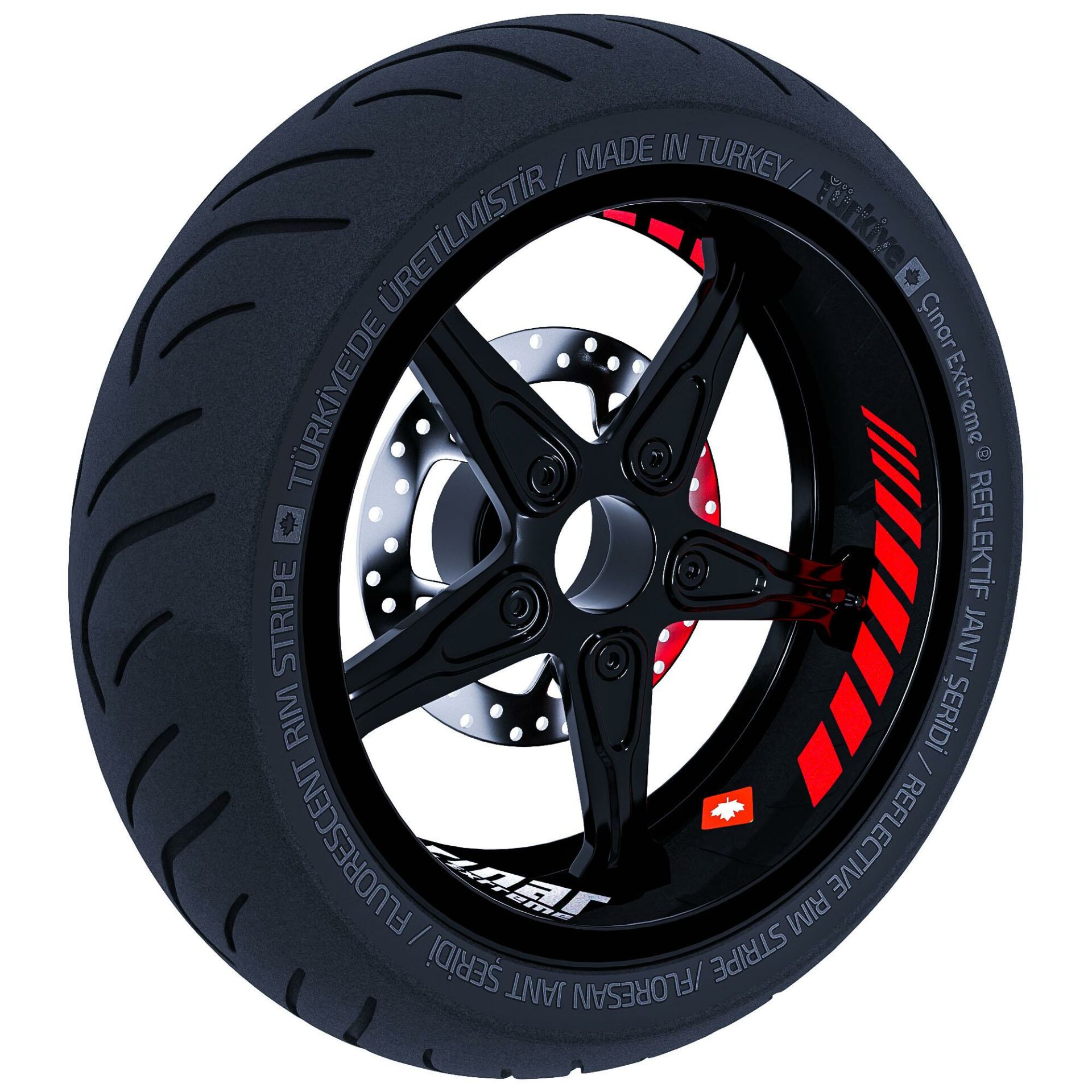 Gp Racing Reflektif Kırmızı İç Jant Şeridi Sticker Çınar Extreme