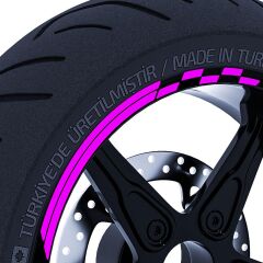 Moto GP Yarış Bayraklı Jant Şeridi Sticker Reflektif, Floresan, Özel Renkler Çınar Extreme