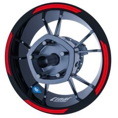 Reflektif Kırmızı Double Stripe Jant Şeridi Sticker Çınar Extreme