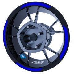 Reflektif Mavi Double Stripe Jant Şeridi Sticker Çınar Extreme