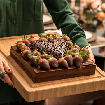 Dantel Kapli Çilekli 10-12 Kişilik Praline Feuillete