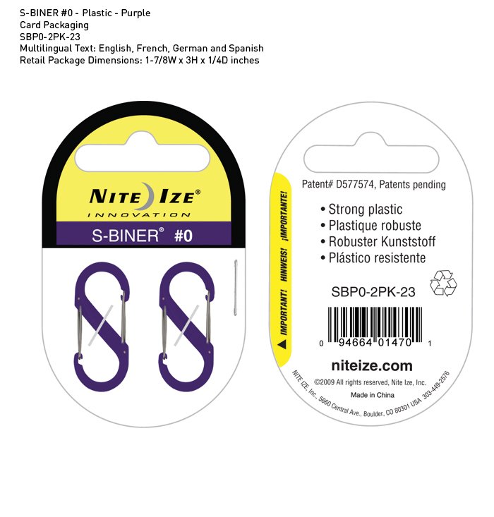 Nite-ize S-Biner Plastik Size 0 Purple