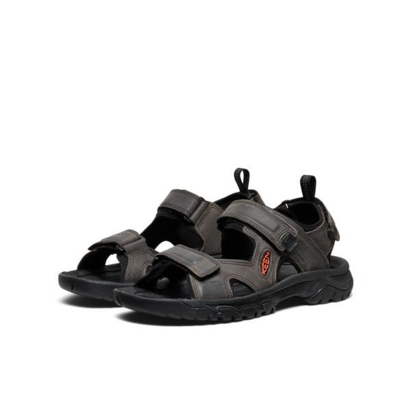 Keen Erkek Targhee III Açık Burunlu Sandalet (Gri/Siyah)