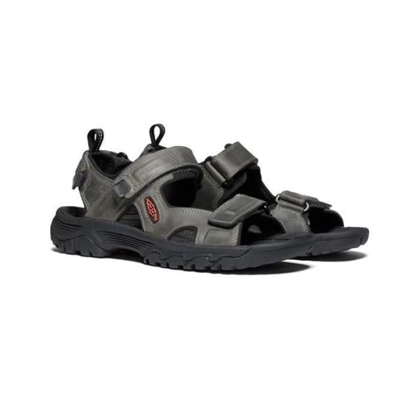 Keen Erkek Targhee III Açık Burunlu Sandalet (Gri/Siyah)