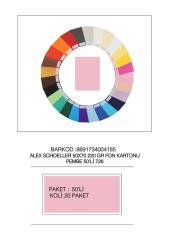 ALEX FON KARTONU 50x70 220GR PEMBE 50 Lİ 726