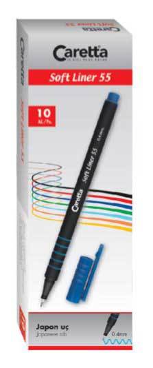 CARETTA SOFTLİNER KALEM A.MAVİ 10 LU 55-20