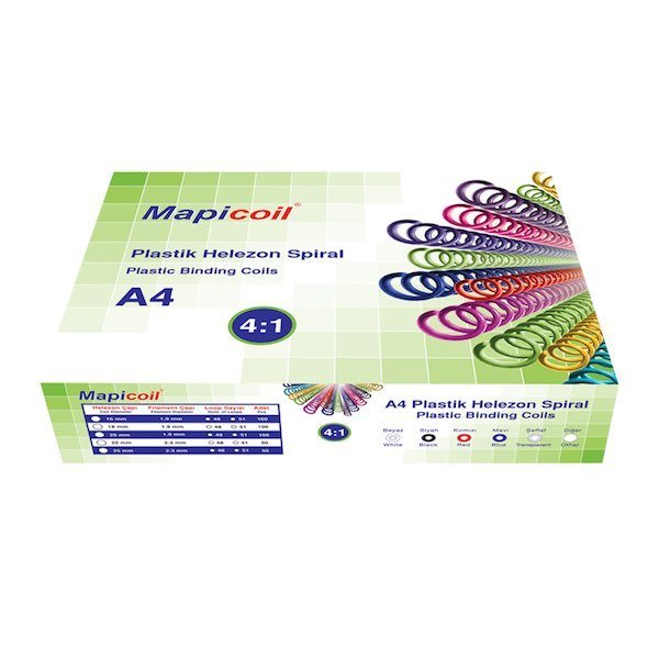 MAPİ SPİRAL PLASTİK HELEZON 4:1 6MM ŞEFFAF 2350604