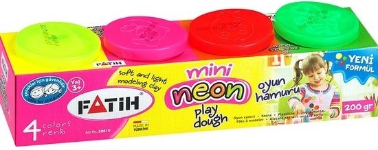 FATİH OYUN HAMURU 4 RENK MİNİ NEON 50610