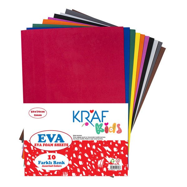 KRAF KIDS EVA 50x70 2 MM KARIŞIK RENK 10 LU KK25