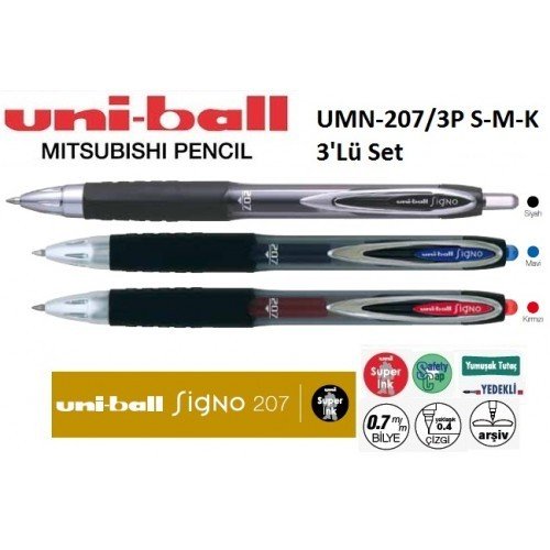 UNİ JEL KALEM SİGNO UMN-207/3P 0.7 S-M-K