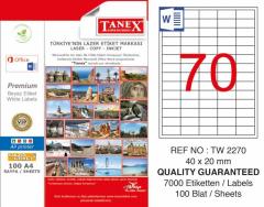 TANEX LASER ETİKET TW-2270 40 X 20 MM