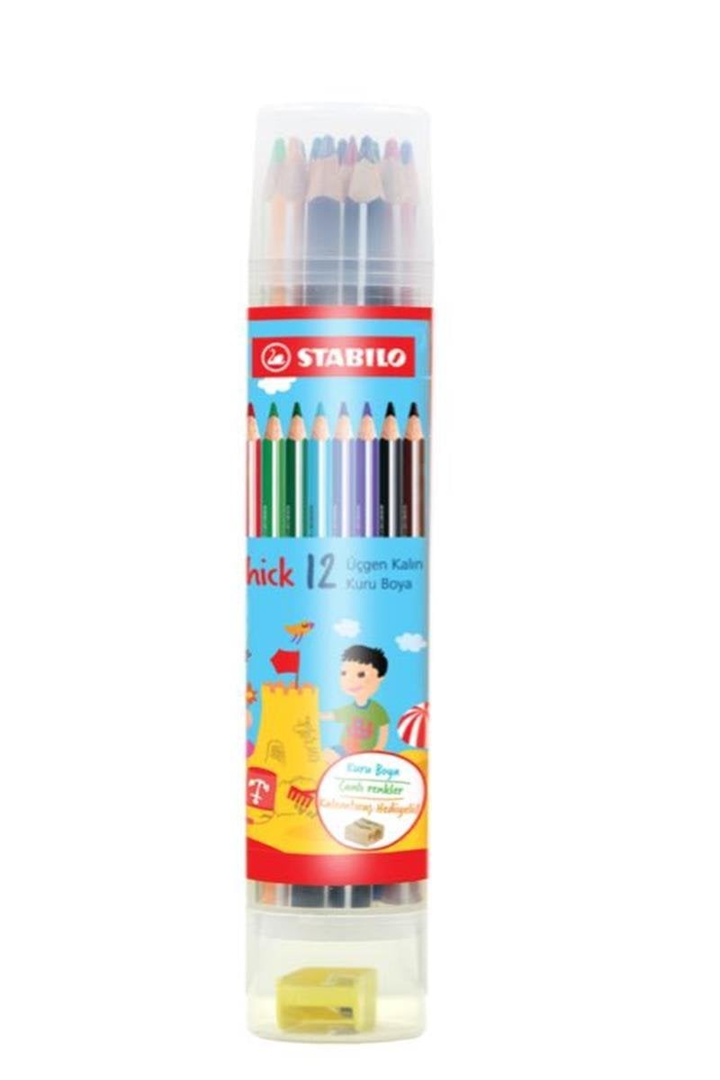 STABILO KURUBOYA TRIO THİCK 12 Lİ PLASTİK TÜP