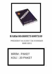 PRESIDENT AYDINGER A4 80/85 GR 250 Lİ