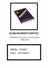 PRESIDENT AYDINGER A4 90/95 GR 250 Lİ