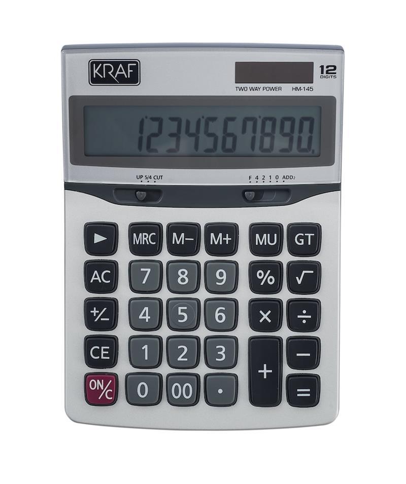 KRAF HESAP MAKİNESİ MASAÜSTÜ 12 HANE HM-145