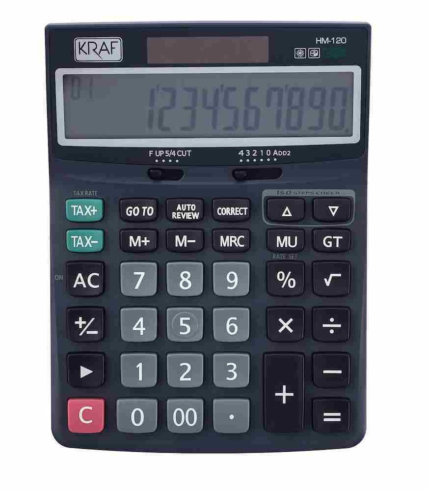 KRAF HESAP MAKİNESİ MASAÜSTÜ 12 HANE TAX HM-120