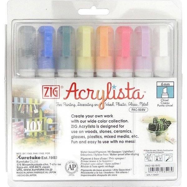 ZIG ACRYLISTA MARKÖR KESİK UÇ PAC-50/8VD 8Lİ SET