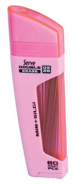 SERVE DOUBLE MİN+SİLGİ ŞEKER PEMBE 05 10LU KARTON